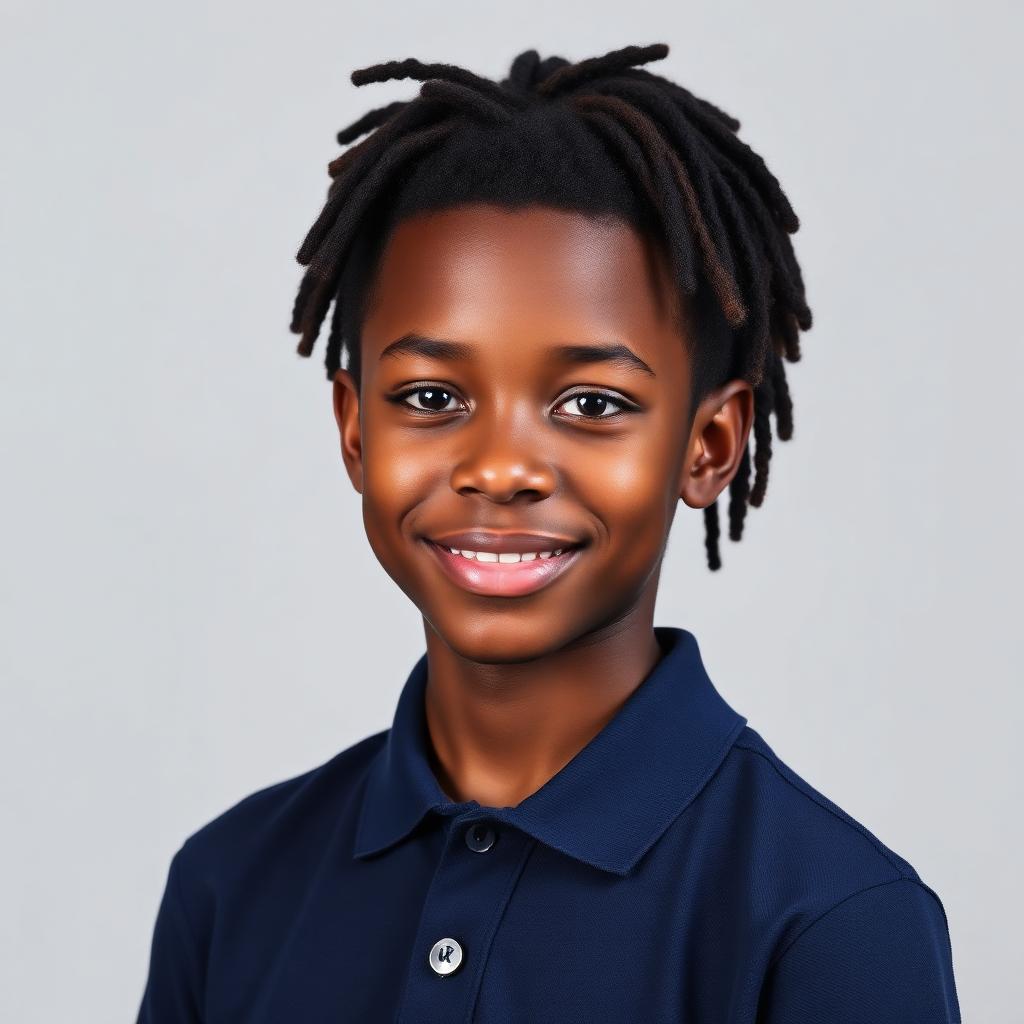 Zaria Hayes, 9th Grader, wearing a navy Fearless IX polo